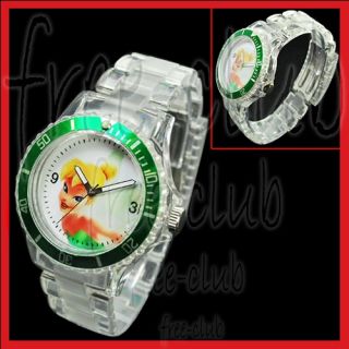 Disney Fairy Tinkerbell Green Bezel Acrylic Wrist Watch