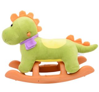 Kids Rocking Horse Dragon Styled Plush Ride on Toy Rocking Animal