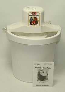 Rival 8401 Electric Ice Cream Maker 4 Quart Freezer White Plastic Tub Bucket USA