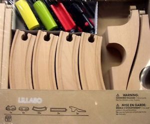 IKEA Train Track Set 20pcs Lillabo Solid Spruce Wood Kids Children Toy New