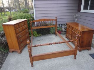 Tell City Chair Co Bedroom Set Dresser Wall Mirror Chest Full Bed Great Ships