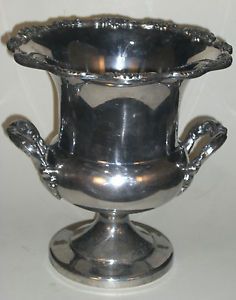 Vintage Antique Towle Silver Plated Champagne Ice Bucket Urn Pail w Handles F3