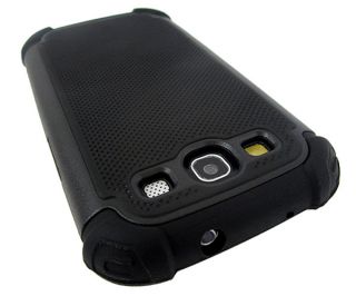 Black Defender Heavy Duty Tradesman Cover Case Samsung Galaxy S3 I9300