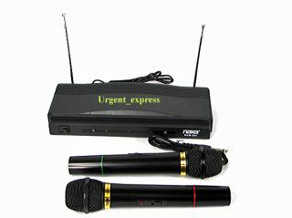 Wireless Cordless FM Microphone Mic Dual Pack Karaoke PA System