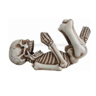 Baby Skeleton Skull Wine Guzzler Holder Halloween Decor Resin Figurine