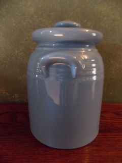 Gibson Housewares Country Blue Crock Style Kitchen Canister Cookie Jar Decor