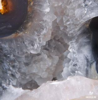 RARE Geode Huge 5 0“ Dinosaur Egg Agate Carved Crystal Skull Super Realistic