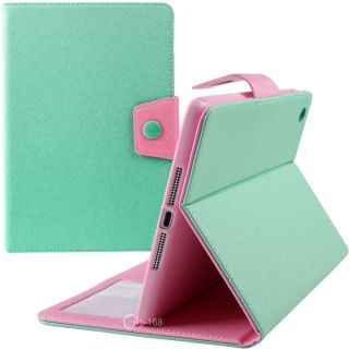 Rainbow PU Leather Wallet Flip Pouch Dual Color Stand Cases for iPad Mini Cover