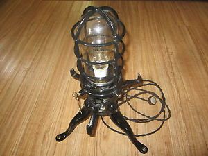 Vintage Antique Industrial Steampunk Lamp Caged Light Christmas Tree Stand Lamp