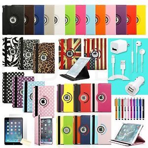 360 Degree Rotating PU Leather Case Accessories for Apple iPad Air 5 5th Gen