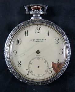 Zenith Pocket Watch with Art Deco Case 15 Jewel Swiss John Stoecker Syracuse