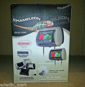 2 Concept CLD 700 Chameleon 7" Headrest Monitor w Built in DVD LED Backlit