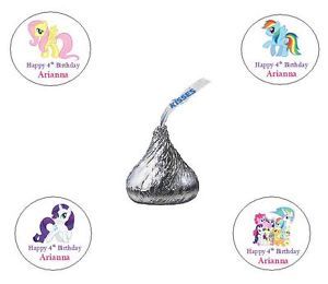 120 My Little Pony Custom Birthday Party Hershey Kiss Stickers Labels Favors