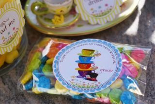Alice in Wonderland Birthday Party Invitations Labels