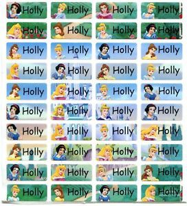 24 Disney Princess Personalized Name Stickers Labels Water Proof Daycare School