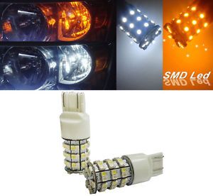 White Amber 60 LED Parking Turn Signal Light Switchback Bulbs Lamp 7443 T20 12V