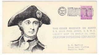 World War II Patriotic John Paul Jones Marine Core DC Bartley Cachet Item 4024