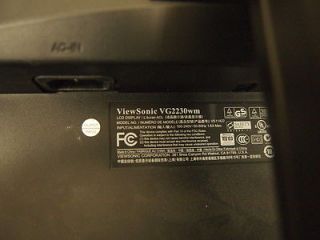 Viewsonic VG2230WM VS11422 22" LCD Monitor VGA and DVI