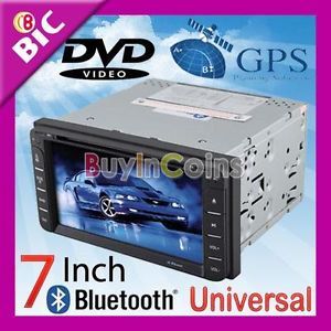 Universal 7" LCD Screen Car DVD Player Bluetooth Entertainment with Radio GPS TV