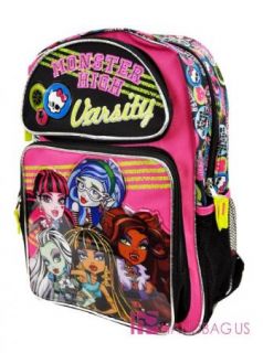 Monster High Backpack Lighting Bolt 16" Large Girls School Book Bag Draculaura