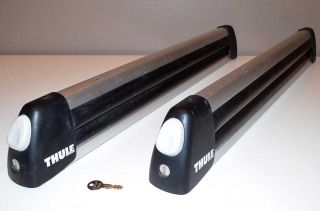 Thule 725 Flat Top 6 Ski Snowboard Racks with Locks and Key Roof Top Carrier
