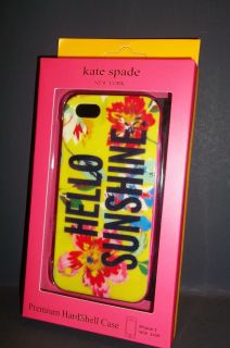 New Kate Spade Cell Phone Case for iPhone 5 Yellow Hello Sunshine Hard New York