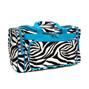Blue Zebra Duffel Tote Bag Luggage Carryon Travel Dance Cheer
