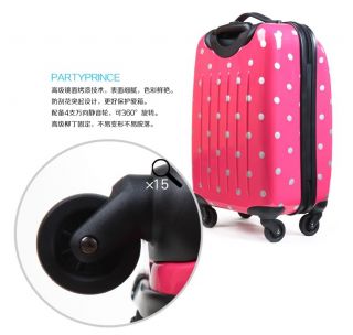 Fashion Girl Luggage Suitcase Trolley Bag Rolling Wheel with Polka Dot Red 20"