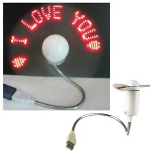 Program LED Message Sign Fan Portable Flexible USB LEDs Light Cooling Fan