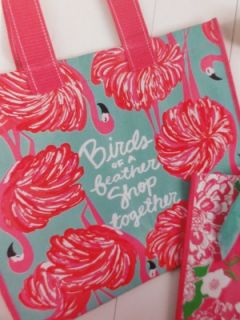 Lilly Pulitzer Market Bag Gimme Some Leg Flamingo Pink Green Recyclable Eco Tote