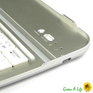 Aluminum Case Bluetooth White Keyboard for Samsung Galaxy Note 8 0 QWERTY Style