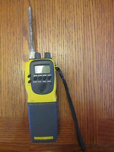 Handheld Humminbird VHF5 Marine Band Radio Yellow Gray w Hand Strap