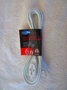 Uniqueware White Household Extension Cord 6 ft 9 ft 12ft 15 ft 20 Ft