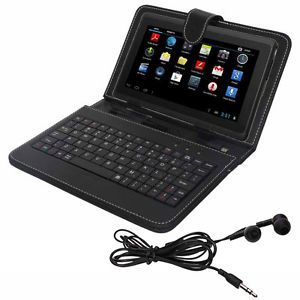 Black 8GB 7" Android 4 0 Tablet Cortex A8 Dual Cameras Bundle Keyboard Earphone