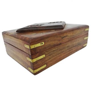 Antique Wooden Jewelry Box Vintage Style Small Decorative Storage Trunk SWB12B