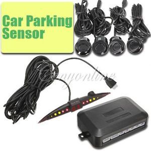 New Car Kit LED Display 4 Parking Sensors Reverse Backup Rear System Radar Alarm