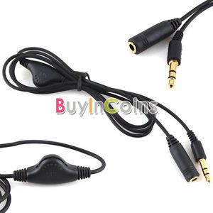 New 3 5mm M F 1M Stereo Headphone Audio Extension Cord Cable with Volume Control