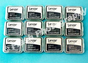 Lexar Platinum 512MB 40x Compact Flash Memory Card Lot of 12