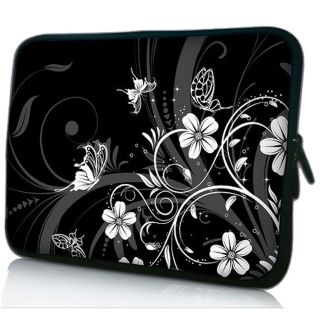 11 6" 12" Black Flower Laptop Netbook Sleeve Bag Case for Acer Aspire 1410 Dell