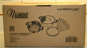 Nuwave Precision Ultimate Cookware Set Stainless Steel Pot Steamer Lid Fondue