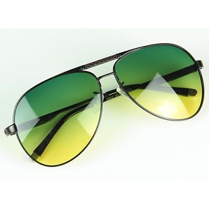 Polarized Aviator Yellow Green Sunglasses Night Vision Goggles Unisex Women Men