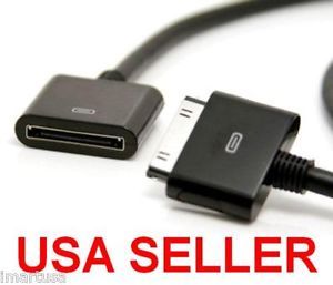 30 Pin Dock Extender Extension Audio Cable Cord for Apple iPad 2 iPod iPhone 4S