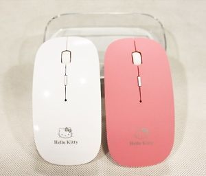 New Pink Hello Kitty Pattern Girl's Ultra Thin Wireless Mouse PC Notebook Gifts