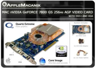Apple Mac G5 Edition NVIDIA GeForce 7800GS 256MB AGP DVI VGA Video Graphics Card