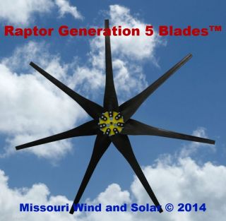 7 Raptor Generation 5™ Blades with Hub for Wind Turbine Generators Made in USA