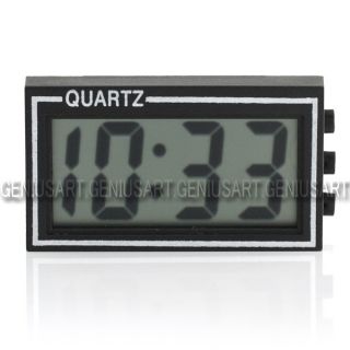 Mini Digital LCD Auto Car Truck Dashboard Desk Date Time Calendar Clock Black