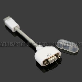 Mini White DVI to VGA Monitor Video Adapter Cable for Apple MacBook