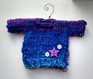 Details about Multicolored Blue/Purple Cotton Hand Knitted Sweater