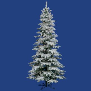 Vickerman Flocked Utica Fir 9 White Artificial Christmas Tree with 440 LED Multicolored Lights with Stand