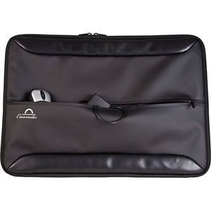 17" 17 3 in Faux Leather Like Netbook Laptop Sleeve Case SL7 Front Pocket Black
